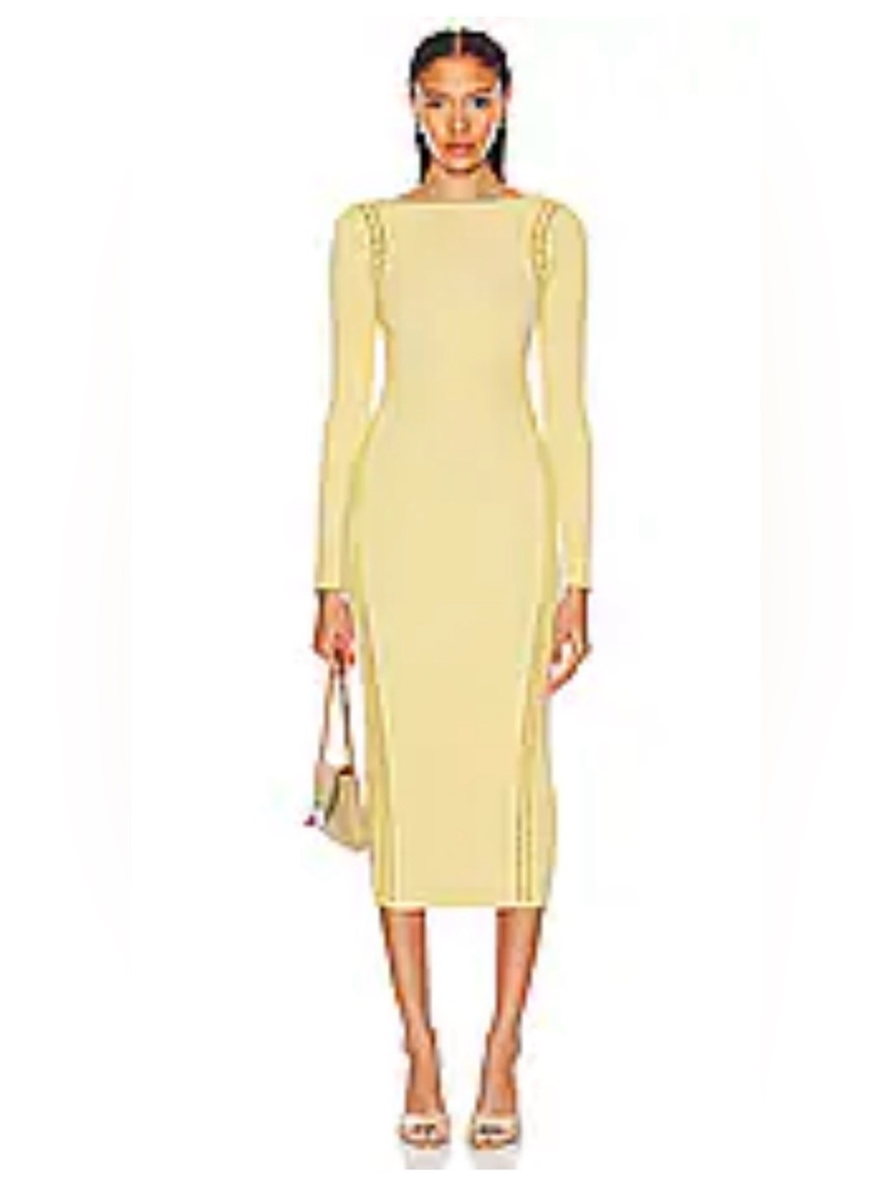 A.L.C. Yellow Long-Sleeve Bodycon Midi Dress-Small